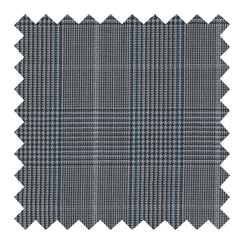 1880/4459 100% LANA GALES GRIS CUADROS AZULES