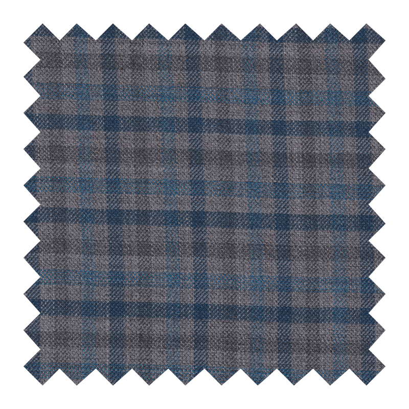 3380/2631 95% LANA 5% SEDA GRIS CUADROS AZULES
