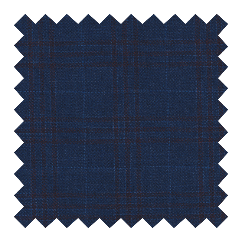 T6/1006 100% LANA AZUL CUADROS VINO