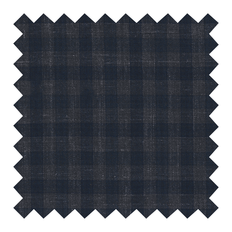 4700/5101 AZUL CUADROS CAFES 90% LANA 10% LINO Pocos mts.
