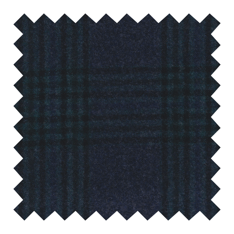 9141/2292 FRANELA AZUL CUADRO VERDE Y NEGRO 89% LANA 6% SEDA 5% CASHMERE 14MILMIL14