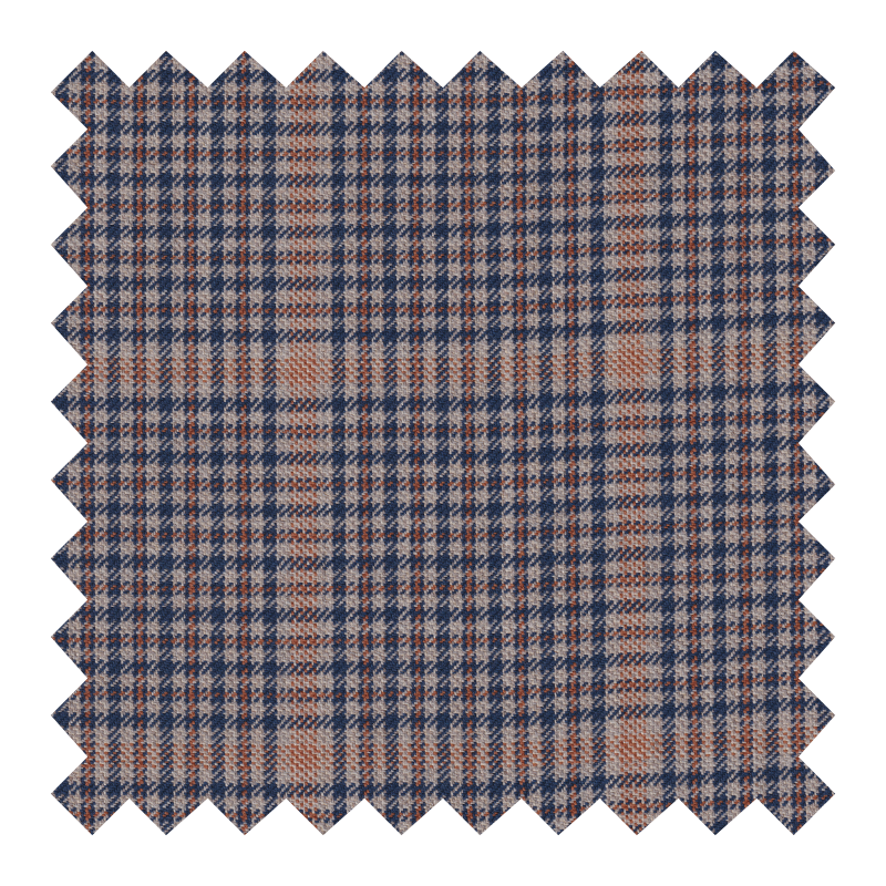 T6/934 BEIGE CUADROS AZULES 100% LANA