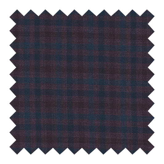 3380/2635 95% LANA 5% SEDA VINO CUADROS AZULES