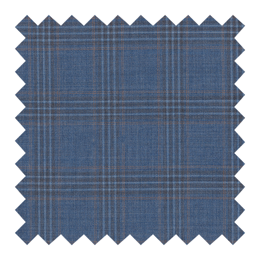 T6/1002 NUEVO 100% LANA AZUL A CUADROS