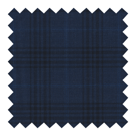 T6/1004 NUEVO 100% LANA AZUL A CUADROS