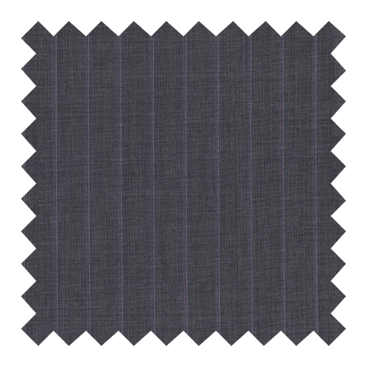 T7/156 NUEVO 100% LANA GRIS MEDIO A RAYAS BLANCAS Y LILAS
