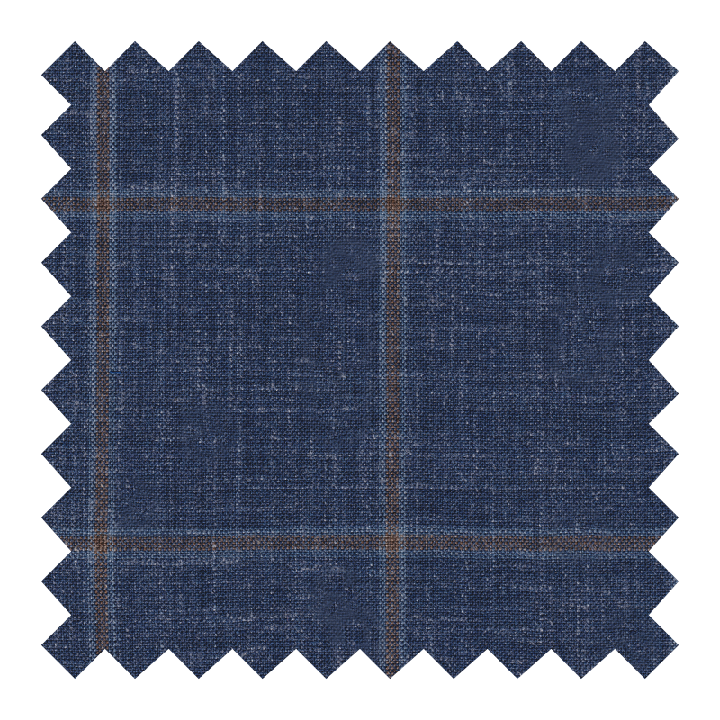 4660/0953 AZUL JASPEADO VENTANA CAFE 60% LANA 20% SEDA 20% LINO